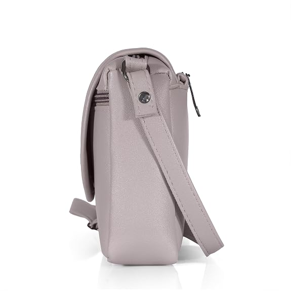 Bag in Stylish Women's Leather Shoulder Bag Embroidered Flap Crossbody Purse with Zipper Compartments & Adjustable Strap