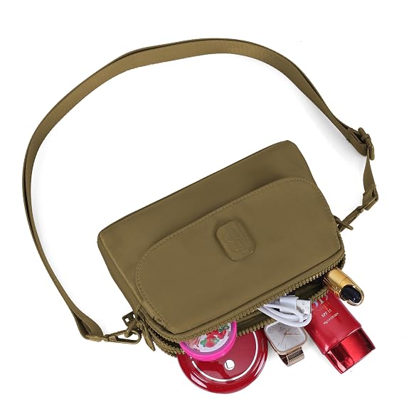J I Women’s Small Crossbody Bag, Lightweight Shoulder Sling Purse with Adjustable Strap, Flap & Zipper Closure for Travel and Daily Use