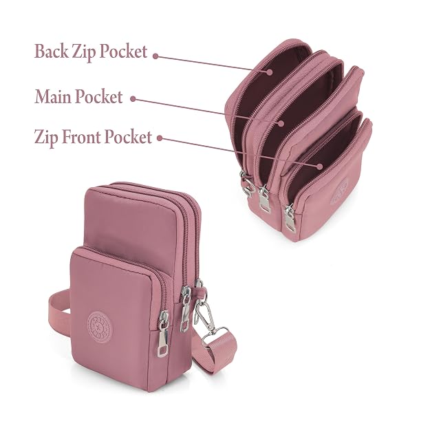 Bag in Women’s Floral Crossbody Phone Bag – Multi-Pocket Small Shoulder Purse with Adjustable Strap
