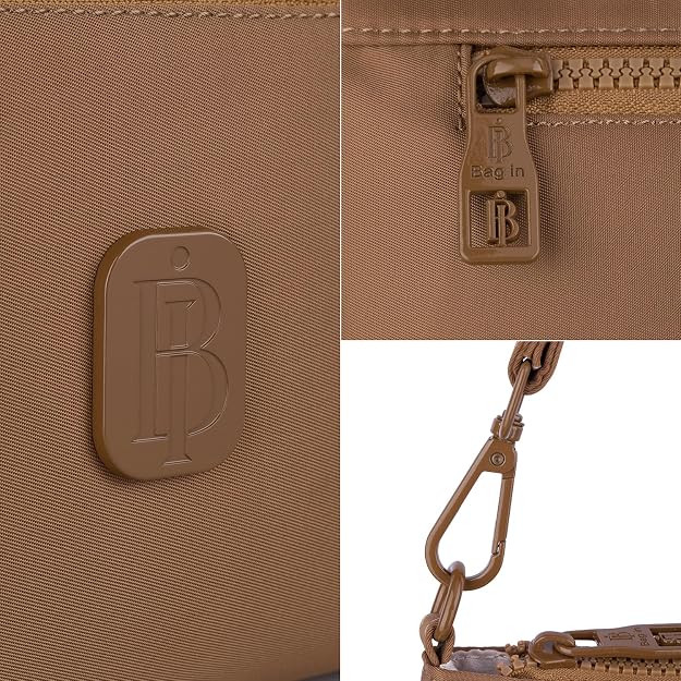 Bag In Nylon Shoulder Bag for Women, Compact Lightweight Zippered Crossbody Purse