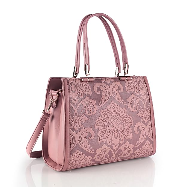 Bag in Elegant Damask Patterned Handbag for Women Chic Designer Shoulder Bag with Durable Handles Perfect for Formal & Casual Outings