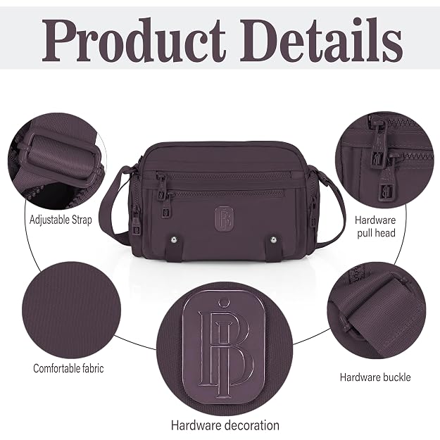 Bag in Fashionable Crossbody Messenger Bag for Women | Durable Nylon Side Bag with Zip Closure