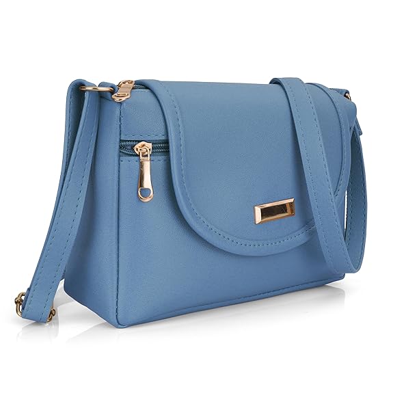 Bag in Stylish Women's Leather Shoulder Bag Embroidered Flap Crossbody Purse with Zipper Compartments & Adjustable Strap