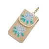 Bag in Floral Beaded Mobile Clutch for Women – Handmade Crossbody Phone Purse with Chain Strap