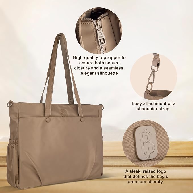 Bag in Premium Large Capacity Everyday Tote Bag for Women with Zipper Closure and Multi Pocket Storage