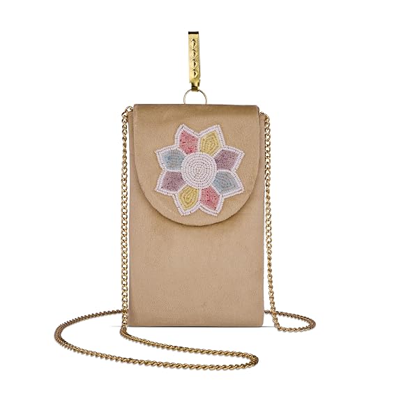 Bag in Women's Flower Beaded Mobile Pouch