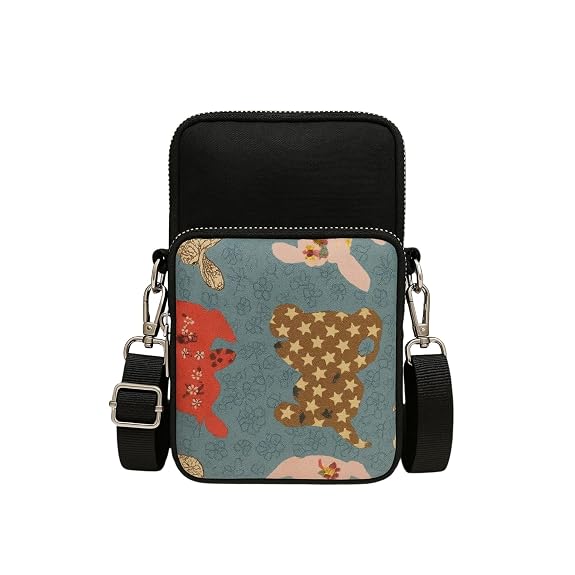 Bag in Bag In Floral Crossbody Bag with Multiple Zippered Compartments - Compact, Stylish and Convenient for Travel and Daily Use