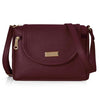 Bag in Stylish Women's Leather Shoulder Bag Embroidered Flap Crossbody Purse with Zipper Compartments & Adjustable Strap