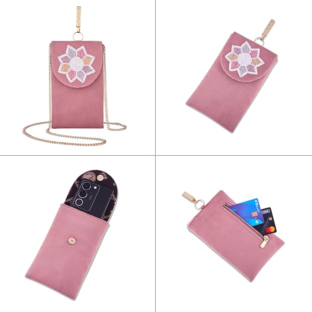Bag in Women's Flower Beaded Mobile Pouch