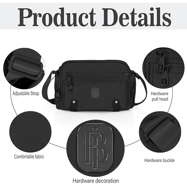 Bag in Fashionable Crossbody Messenger Bag for Women | Durable Nylon Side Bag with Zip Closure