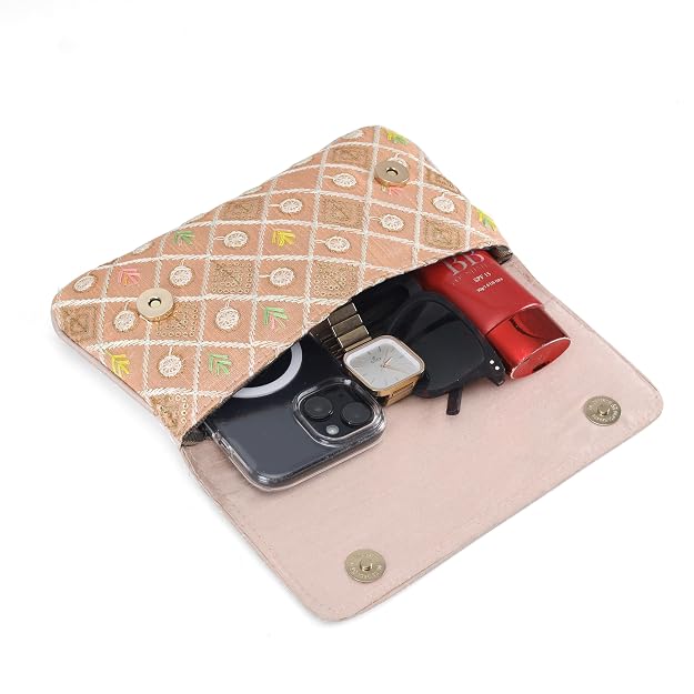BAG IN Handmade Embroidered Sling Clutch – Wedding, Party & Festive Occasion Purse