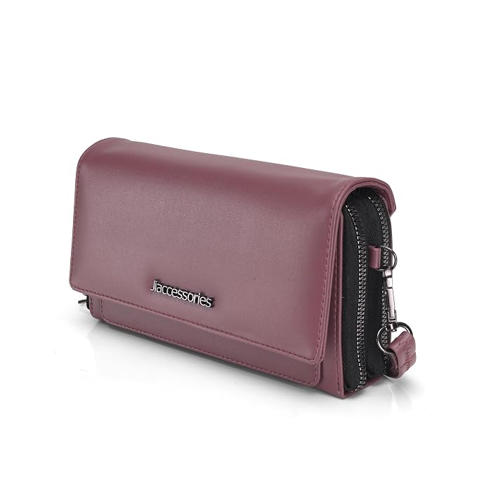 J I Elegant Premium Women’s Clutch Wallet Luxury Look with Zip Closure