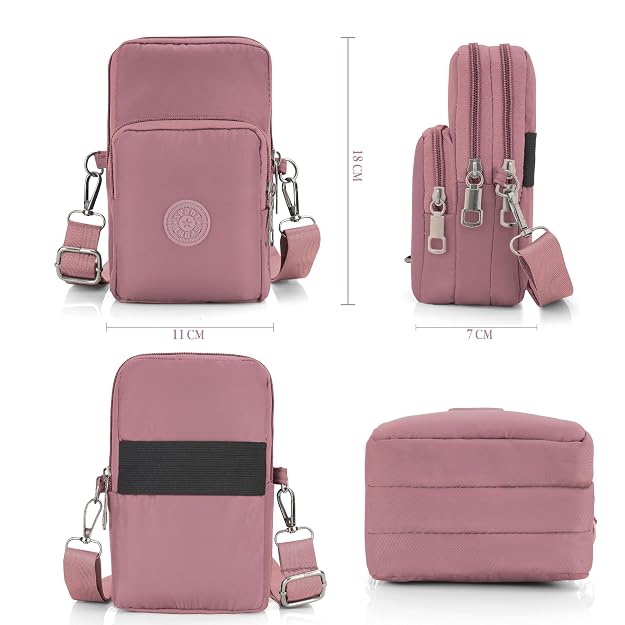 Bag in Women’s Floral Crossbody Phone Bag – Multi-Pocket Small Shoulder Purse with Adjustable Strap