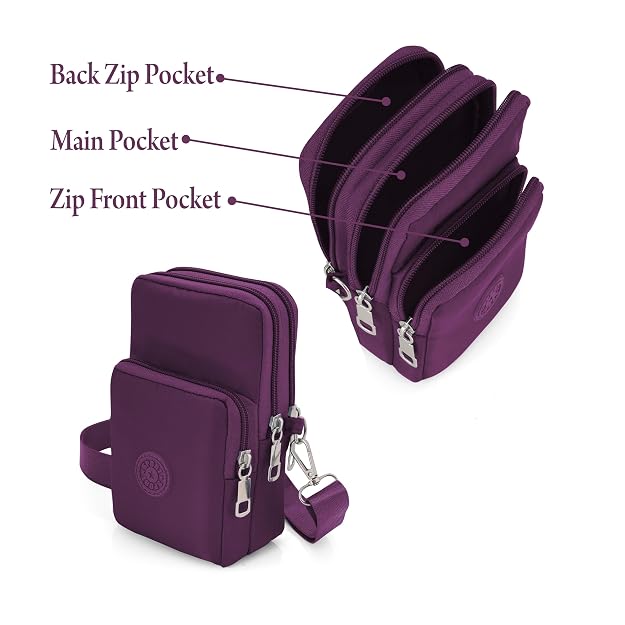Bag in Women’s Floral Crossbody Phone Bag – Multi-Pocket Small Shoulder Purse with Adjustable Strap