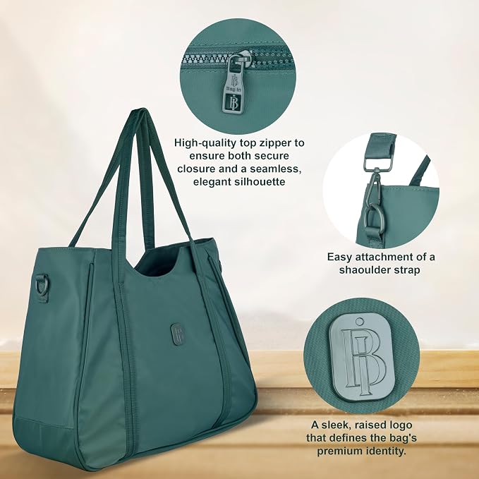Bag in Women’s Tote Bag with Zipper & Adjustable Shoulder Strap – Lightweight Large Handbag for Work, Travel & Daily Use