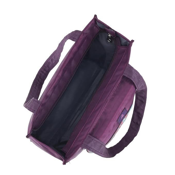 Bag in Foldable Tote Bag for Travel & Grocery – Floral Design, Zipper Closure