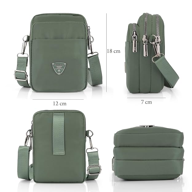 Bag in Multi-Compartment Crossbody Phone Bag for Women Stylish and Compact Zippered Pouch with Adjustable Strap – 8 Trendy Colors for Everyday Use