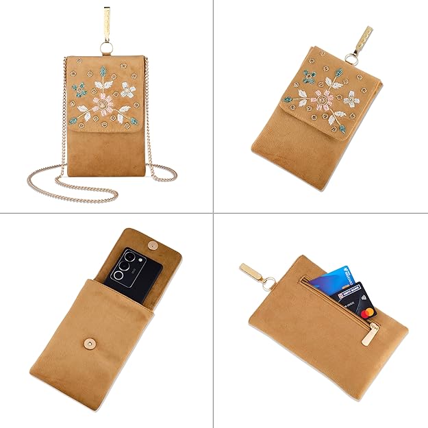 Bag in Floral Beaded Mobile Sling Bag for Women