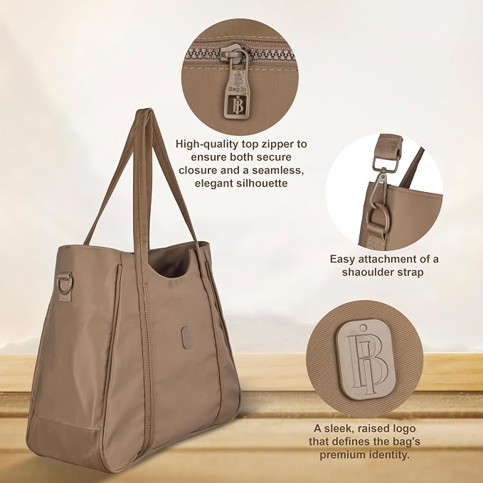 Bag in Women’s Tote Bag with Zipper & Adjustable Shoulder Strap – Lightweight Large Handbag for Work, Travel & Daily Use