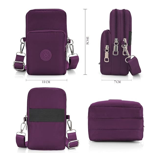 Bag in Women’s Floral Crossbody Phone Bag – Multi-Pocket Small Shoulder Purse with Adjustable Strap
