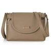 Bag in Stylish Women's Leather Shoulder Bag Embroidered Flap Crossbody Purse with Zipper Compartments & Adjustable Strap