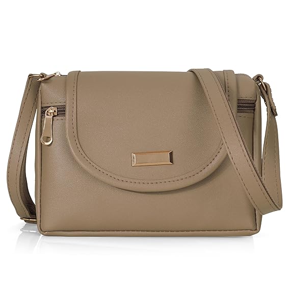 Bag in Stylish Women's Leather Shoulder Bag Embroidered Flap Crossbody Purse with Zipper Compartments & Adjustable Strap