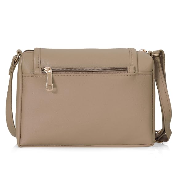 Bag in Stylish Women's Leather Shoulder Bag Embroidered Flap Crossbody Purse with Zipper Compartments & Adjustable Strap