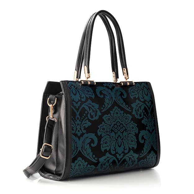 Bag in Elegant Damask Patterned Handbag for Women Chic Designer Shoulder Bag with Durable Handles Perfect for Formal & Casual Outings