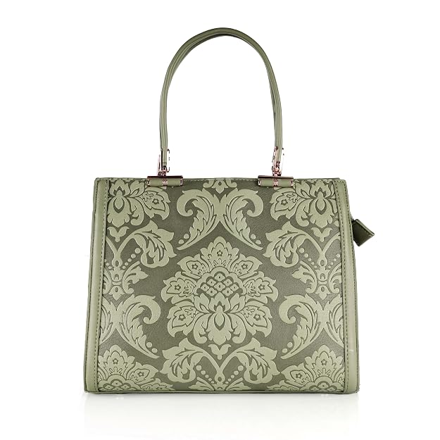 Bag in Elegant Damask Patterned Handbag for Women Chic Designer Shoulder Bag with Durable Handles Perfect for Formal & Casual Outings