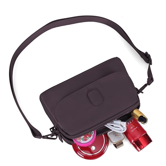 J I Women’s Small Crossbody Bag, Lightweight Shoulder Sling Purse with Adjustable Strap, Flap & Zipper Closure for Travel and Daily Use