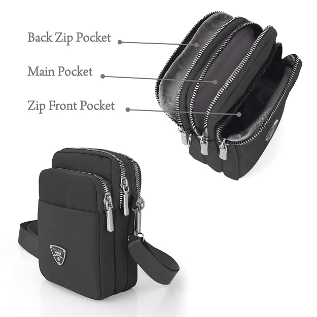Bag in Multi-Compartment Crossbody Phone Bag for Women Stylish and Compact Zippered Pouch with Adjustable Strap – 8 Trendy Colors for Everyday Use