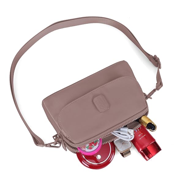 J I Women’s Small Crossbody Bag, Lightweight Shoulder Sling Purse with Adjustable Strap, Flap & Zipper Closure for Travel and Daily Use