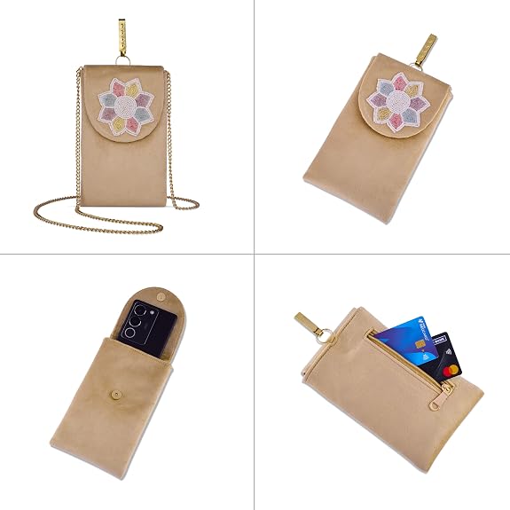 Bag in Women's Flower Beaded Mobile Pouch