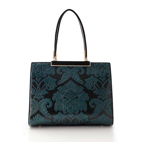 J I Designer Inspired Floral Embossed Tote – Top Handle & Crossbody Bag for Women