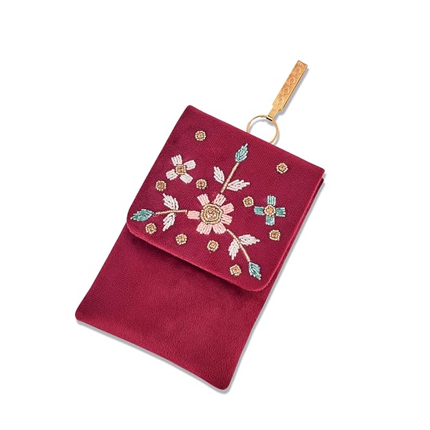 Bag in Floral Beaded Mobile Sling Bag for Women