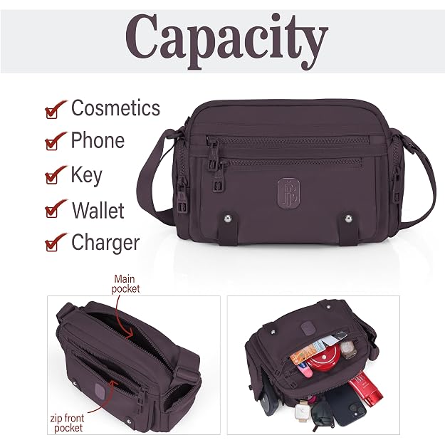 Bag in Fashionable Crossbody Messenger Bag for Women | Durable Nylon Side Bag with Zip Closure