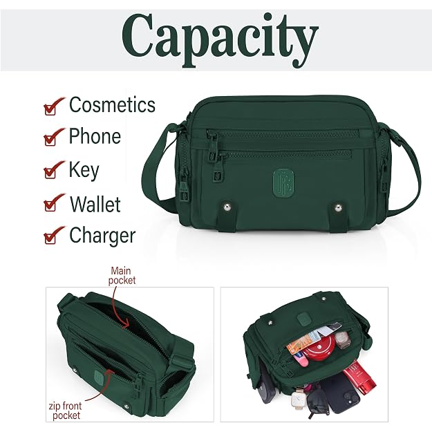 Bag in Fashionable Crossbody Messenger Bag for Women | Durable Nylon Side Bag with Zip Closure