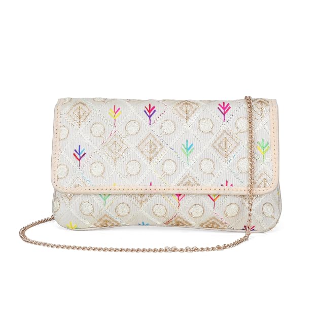 BAG IN Handmade Embroidered Sling Clutch – Wedding, Party & Festive Occasion Purse
