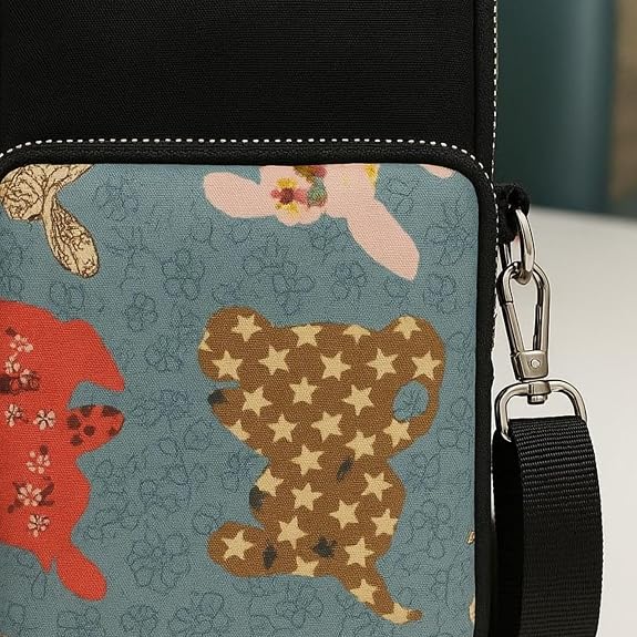 Bag in Bag In Floral Crossbody Bag with Multiple Zippered Compartments - Compact, Stylish and Convenient for Travel and Daily Use