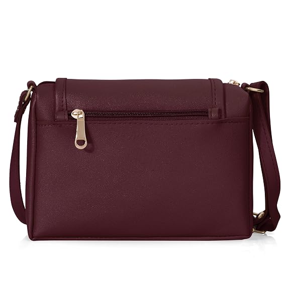 Bag in Stylish Women's Leather Shoulder Bag Embroidered Flap Crossbody Purse with Zipper Compartments & Adjustable Strap