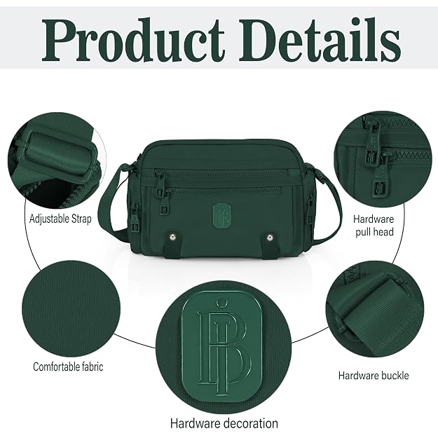 Bag in Fashionable Crossbody Messenger Bag for Women | Durable Nylon Side Bag with Zip Closure