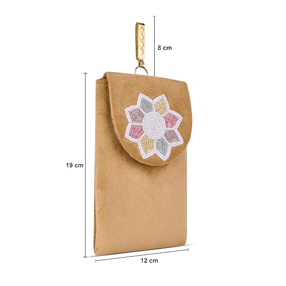 Bag in Women's Flower Beaded Mobile Pouch