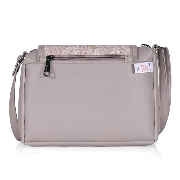 Bag in Stylish Women's Leather Shoulder Bag Embroidered Flap Crossbody Purse with Zipper Compartments & Adjustable Strap