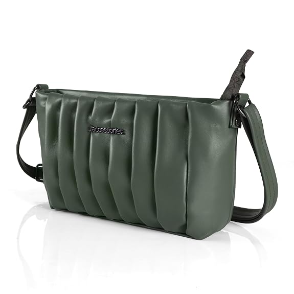 J I Quilted Crossbody Sling Bag for Women Soft Padded Design, Adjustable Strap, Compact Everyday Shoulder Purse