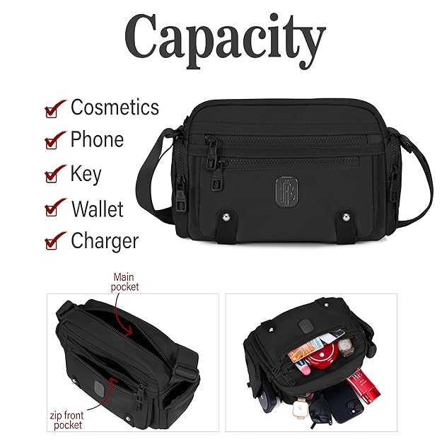 Bag in Fashionable Crossbody Messenger Bag for Women | Durable Nylon Side Bag with Zip Closure