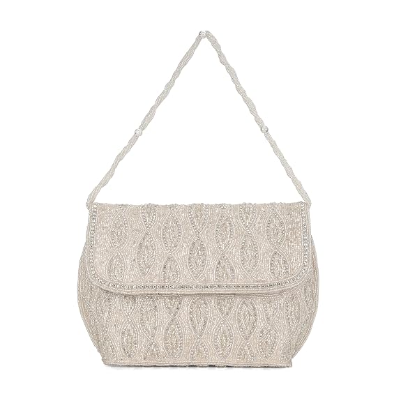 BAG IN Elegant Beaded Evening Clutch Purse with Detachable Chain Strap – Handcrafted Party Shoulder Bag for Women