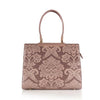 J I Designer Inspired Floral Embossed Tote – Top Handle & Crossbody Bag for Women