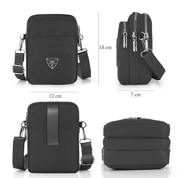 Bag in Multi-Compartment Crossbody Phone Bag for Women Stylish and Compact Zippered Pouch with Adjustable Strap – 8 Trendy Colors for Everyday Use