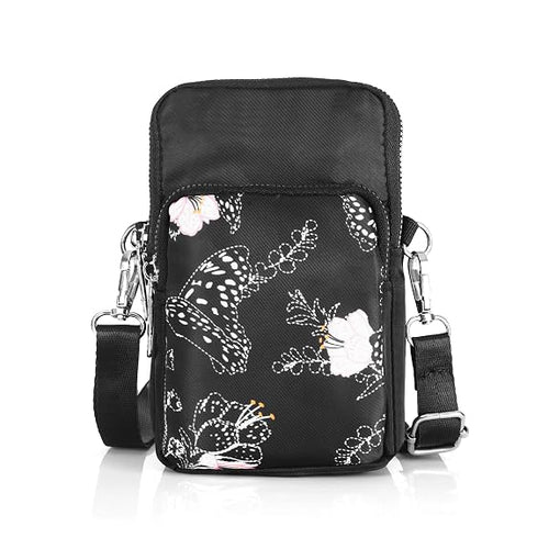 Bag in Bag In Floral Crossbody Bag with Multiple Zippered Compartments - Compact, Stylish and Convenient for Travel and Daily Use
