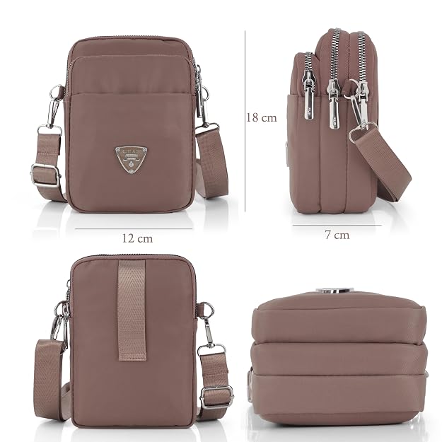 Bag in Multi-Compartment Crossbody Phone Bag for Women Stylish and Compact Zippered Pouch with Adjustable Strap – 8 Trendy Colors for Everyday Use